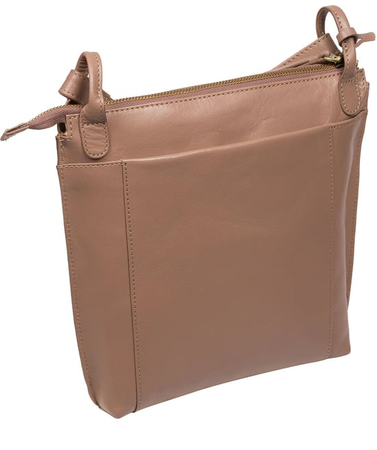 'Rego' Natural Taupe Leather Cross Body Bag - Image 3