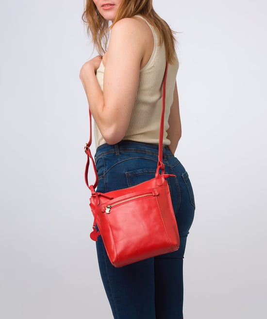'Rego' Orangeade Leather Cross Body Bag - Image 2