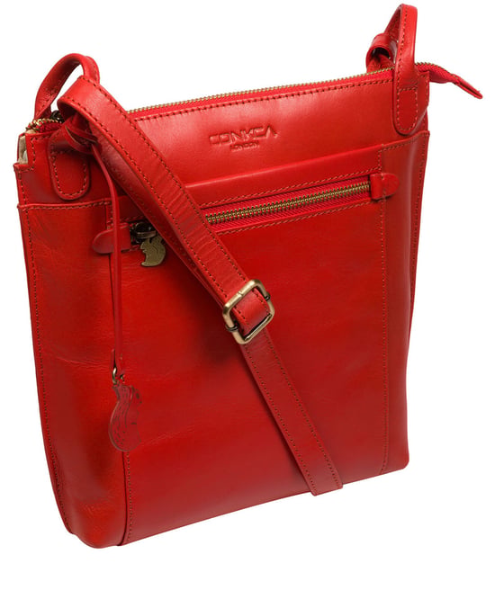 'Rego' Orangeade Leather Cross Body Bag - Image 5