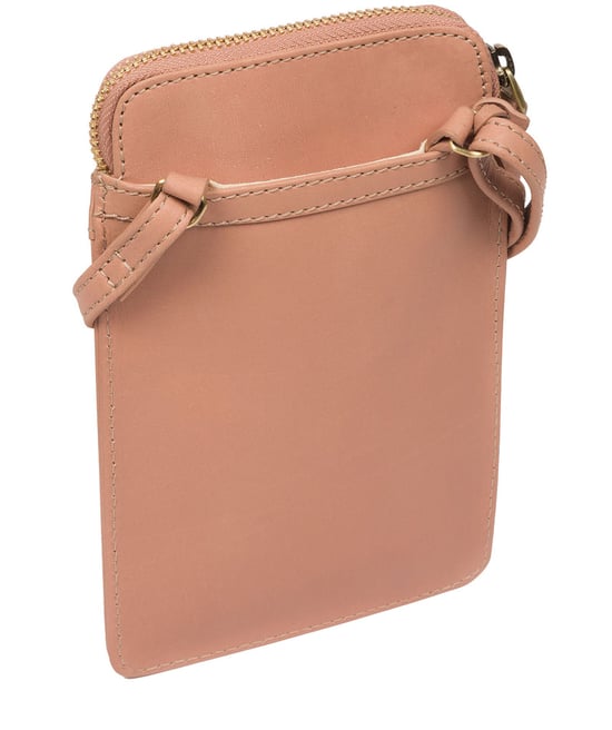 'Bambino' Subtle Pink Leather Cross Body Phone Bag - Image 3