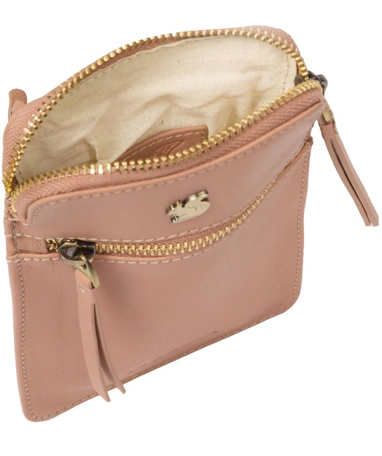 'Bambino' Subtle Pink Leather Cross Body Phone Bag - Image 4