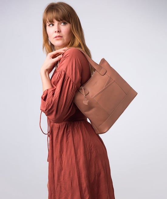 'Little Patience' Subtle Pink Leather Tote Bag - Image 2