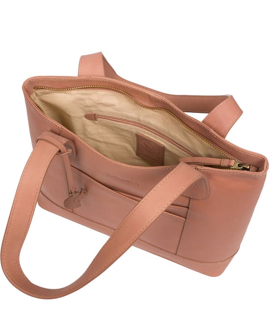 'Little Patience' Subtle Pink Leather Tote Bag - Image 4
