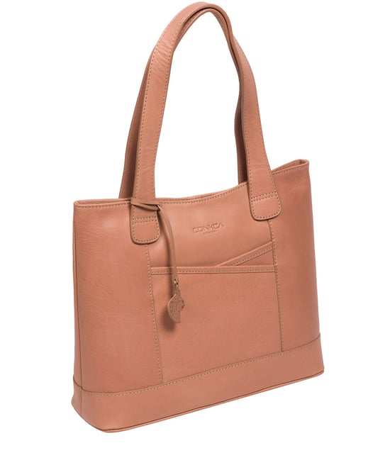 'Little Patience' Subtle Pink Leather Tote Bag - Image 5