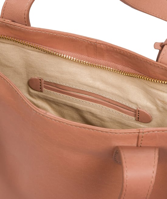'Little Patience' Subtle Pink Leather Tote Bag - Image 6
