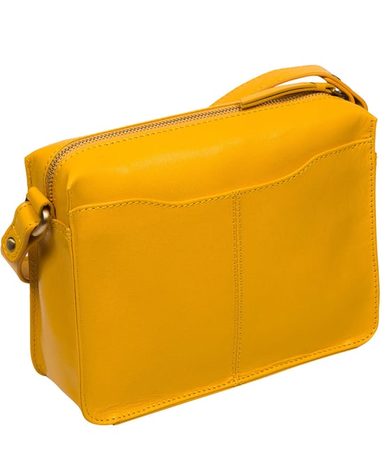 'Aurora' Lemon Drop Leather Cross Body Bag - Image 3