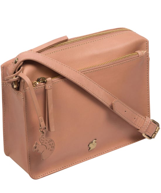 'Aurora' Subtle Pink Leather Cross Body Bag - Image 6