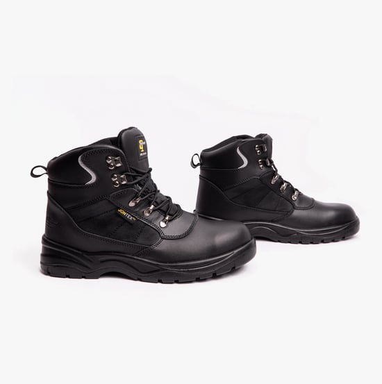 Grafters M161A Unisex Leather Safety Boots Black - Image 2