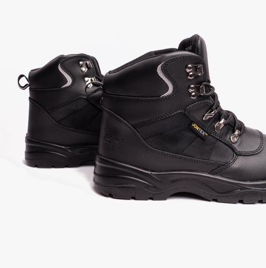 Grafters M161A Unisex Leather Safety Boots Black - Image 3