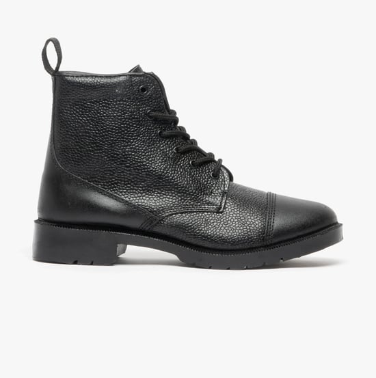 Grafters M391A Unisex Grain Leather Work Boots Black - Image 1