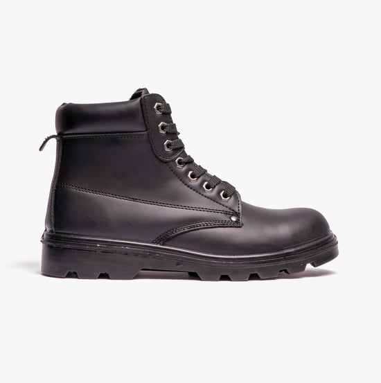 Grafters M569A Unisex Leather Safety Boots Black - Image 1
