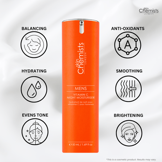 skinChemists Mannen Vitamin C Nachtvochtinbrengende Crème 50ml - Image 4