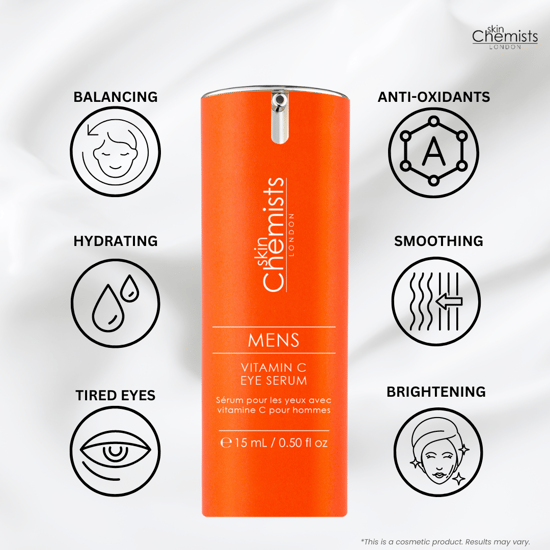 skinChemists Men's Vitamin C Eye Serum 15ml Twin Value Savings Pack - Image 2