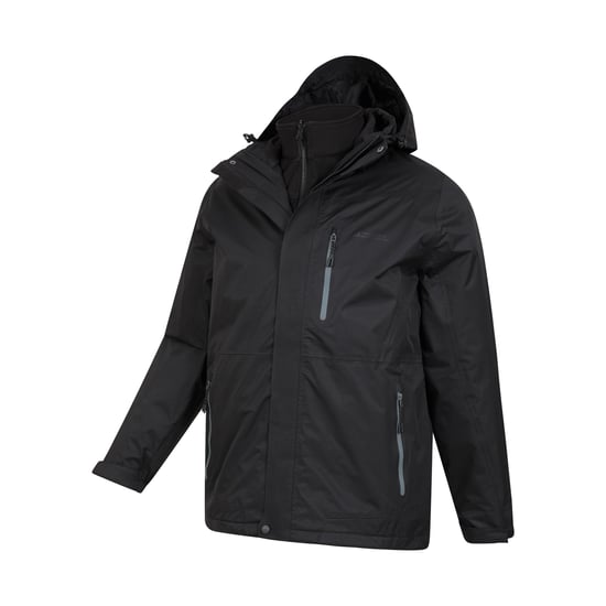 Mountain Warehouse Mens Bracken Extreme 3 i 1 vattentät jacka (Svart) - Image 3