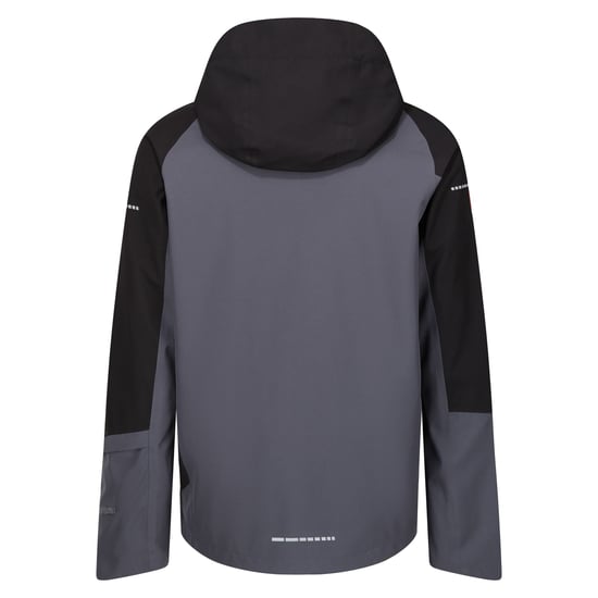 Regatta Mens X-Pro Beacon Contrast Detail Waterproof Jacket (Seal Grey/Black) - Image 2