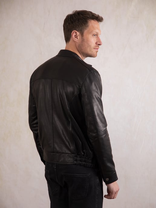 Cotehall Leather Jacket in Black - Image 4