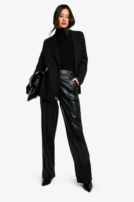 Tall Straight Leg Faux Leather Trouser - Image 1