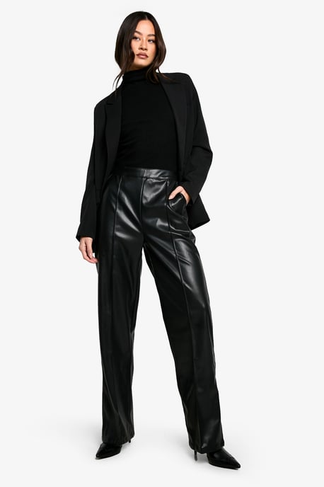 Tall Straight Leg Faux Leather Trouser - Image 3