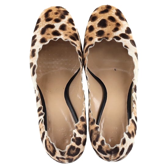 Chloé Leopard Scallop Pumps in Brown Pony Hair - Image 3