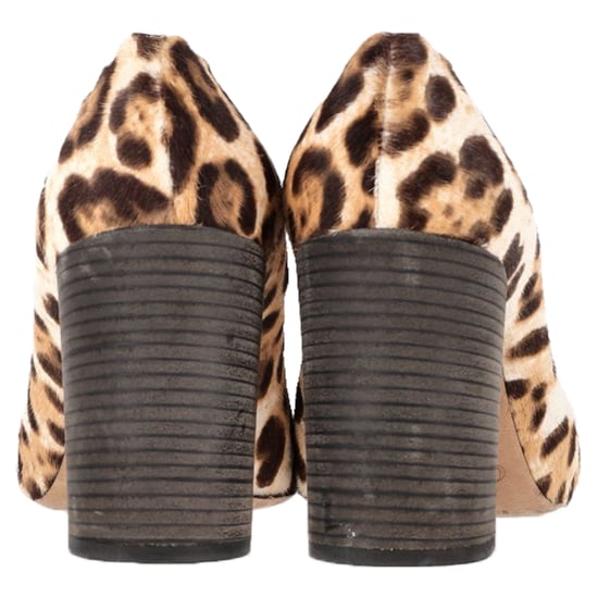 Chloé Leopard Scallop Pumps in Brown Pony Hair - Image 5