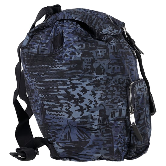 Burberry Kustprint Rugzak in Blauw Polyamide - Image 2