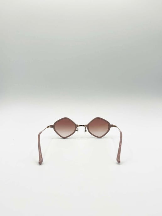 Diamond Shape Sunglasses in Nude - Image 4