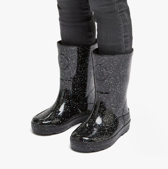 FitFlop WONDERWELLY Kids Rain Boots Black Glitter - Image 1