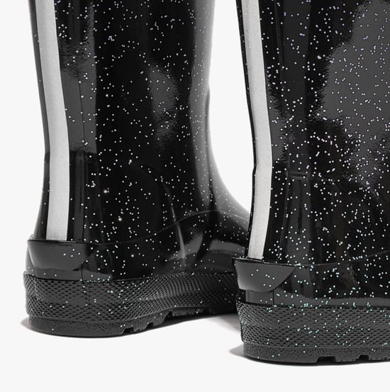 FitFlop WONDERWELLY Kids Rain Boots Black Glitter - Image 6