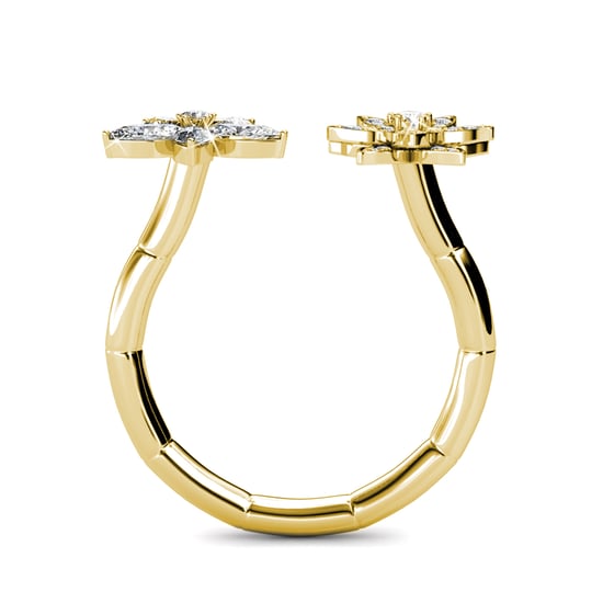 Broderlig Bloom Ring - Guld och Kristall - Image 3