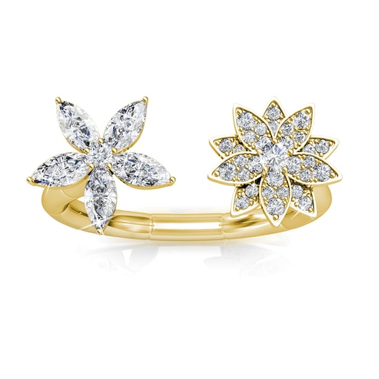 Broderlig Bloom Ring - Guld och Kristall - Image 4