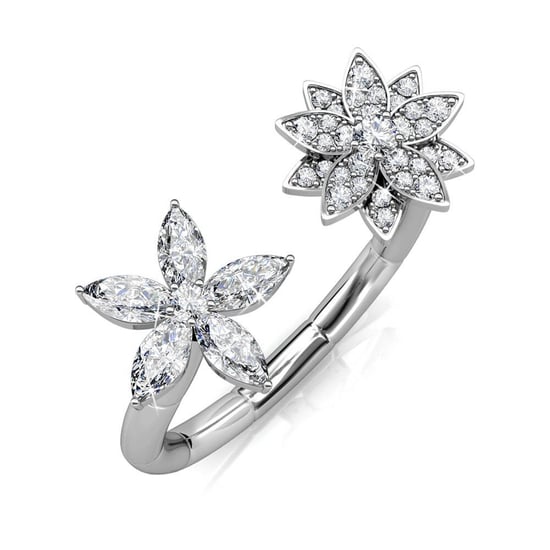 Broderlig Bloom Ring - Silver och Kristall - Image 1
