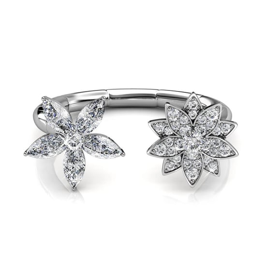 Broderlig Bloom Ring - Silver och Kristall - Image 2