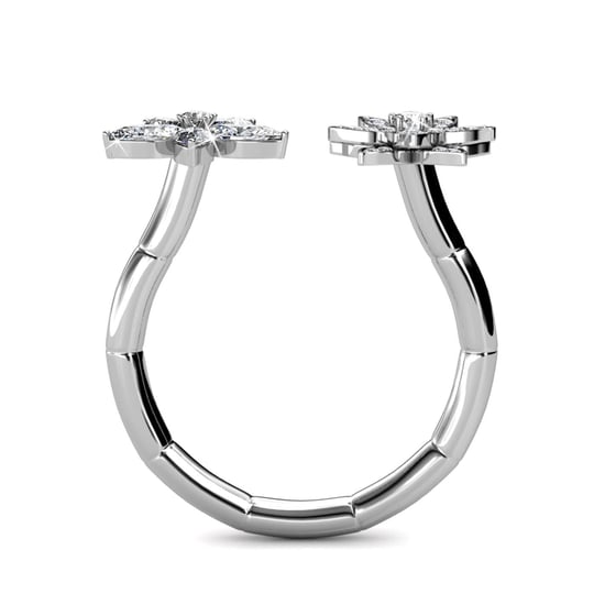 Broderlig Bloom Ring - Silver och Kristall - Image 3