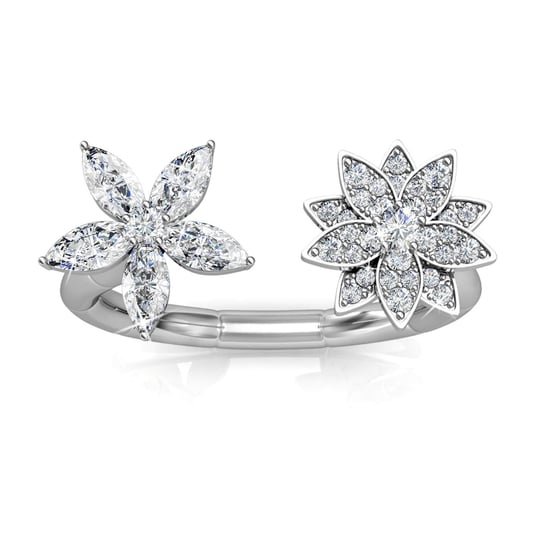 Broderlig Bloom Ring - Silver och Kristall - Image 4