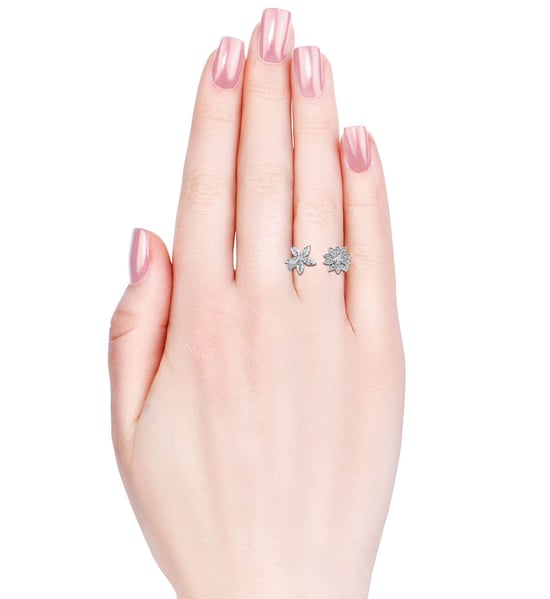 Broderlig Bloom Ring - Silver och Kristall - Image 5