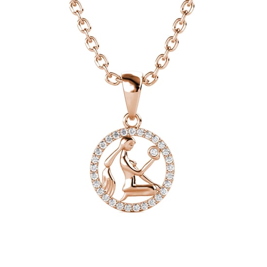 Virgo Zodiac Pendants - Rose Gold and Crystal - Image 1