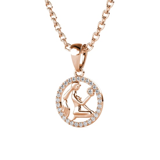 Virgo Zodiac Pendants - Rose Gold and Crystal - Image 3