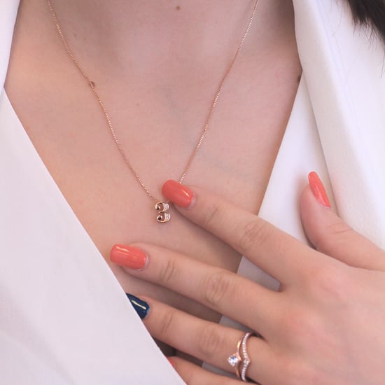 Nummer 3 Hängen - Rose Gold och Crystal - Image 2