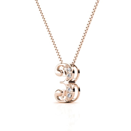 Nummer 3 Hängen - Rose Gold och Crystal - Image 3
