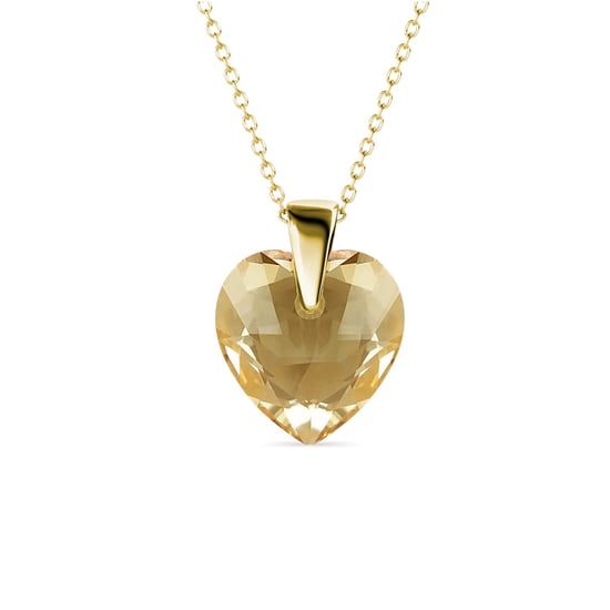 Crystaline Heart Pendants - Gold and Amber - Image 1