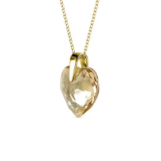 Crystaline Heart Pendants - Gold and Amber - Image 2