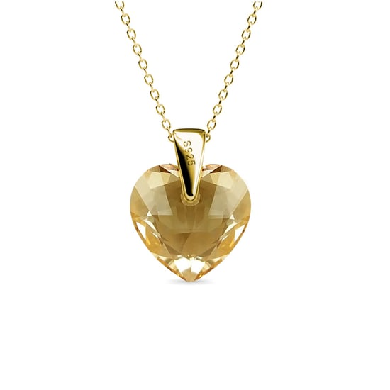 Crystaline Heart Pendants - Gold and Amber - Image 3