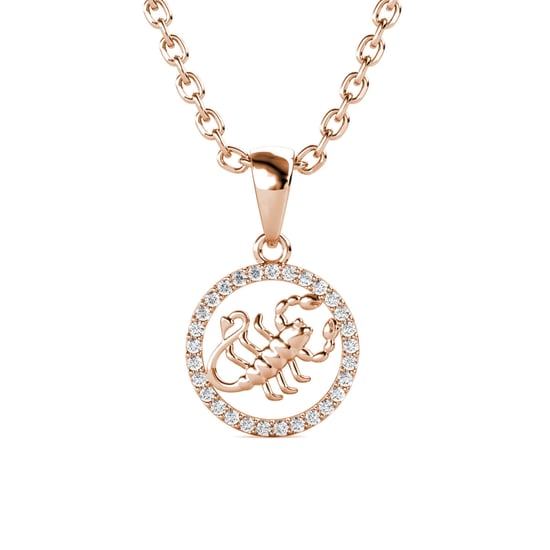 Scorpio Zodiac Pendants - Rose Gold and Crystal - Image 1