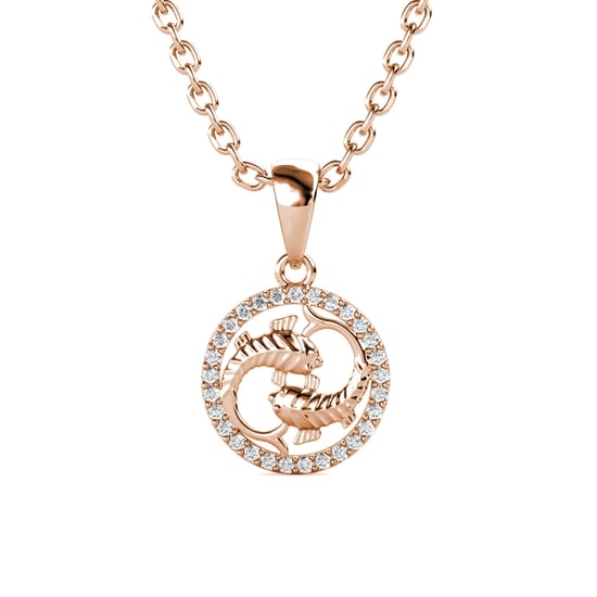 Vissen Zodiac hangers - Roségoud en kristal - Image 1