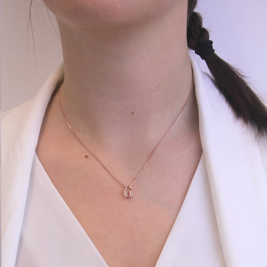 Nummer 6 hangers - Roségoud en kristal - Image 2