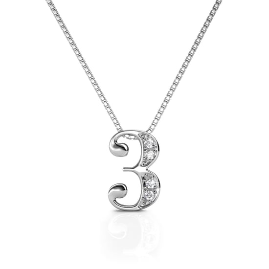 Nummer 3 hangers - Zilver en kristal - Image 1