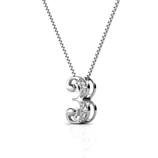 Nummer 3 hangers - Zilver en kristal - Image 3