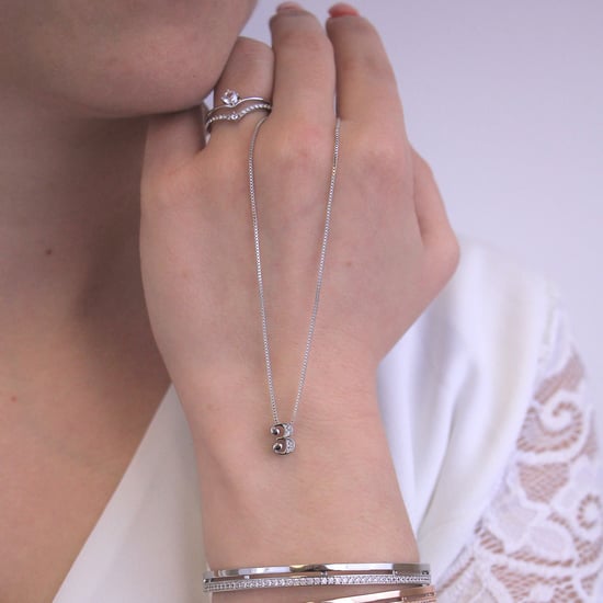 Nummer 3 hangers - Zilver en kristal - Image 4