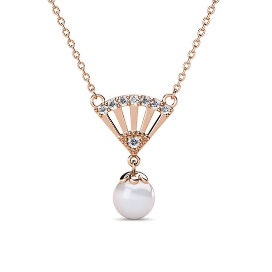 Ingrid Pearl Hängen - Rose Gold och Crystal - Image 1