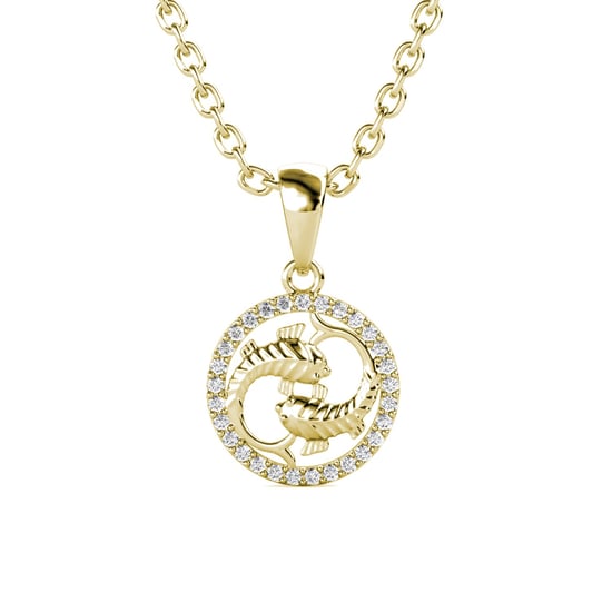 Vissen Zodiac hangers - Goud en kristal - Image 1
